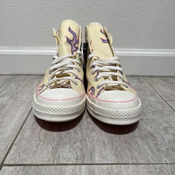 Converse Golf Chuck 70 Flames Shoes Mens Size 11 Yellow High Top Canvas Sneakers - Picture 2 of 12